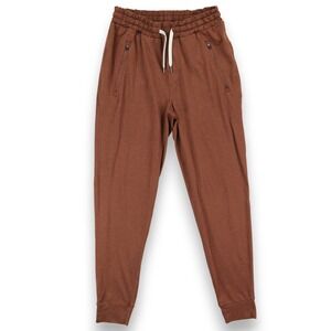 Vuori Ponto Performance Jogger Mens Small Rust Pants Drawstring Soft Gym